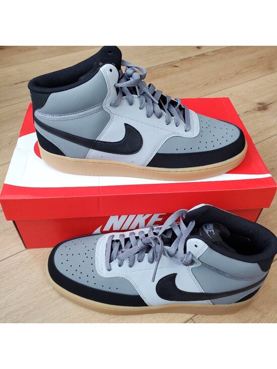 Nike Court Vision Mid Top Sneaker Smoke Grey Black Mens Size 12 IH0266-084 Gym main image 5